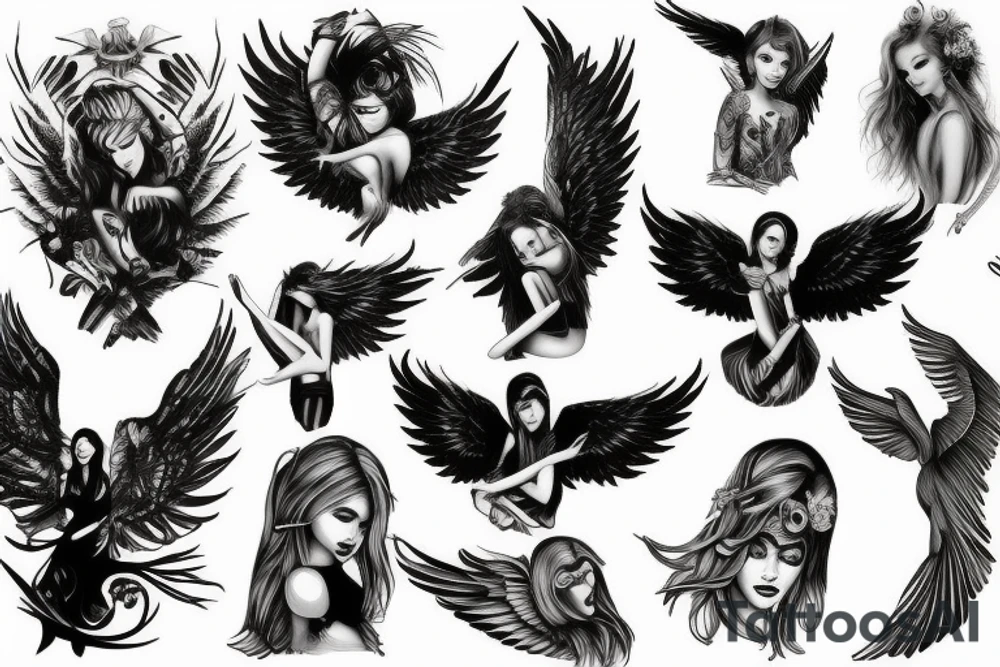 fallen angel tattoo idea