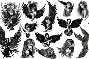 fallen angel tattoo idea