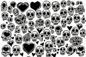 skull with heart and fog tattoo idea