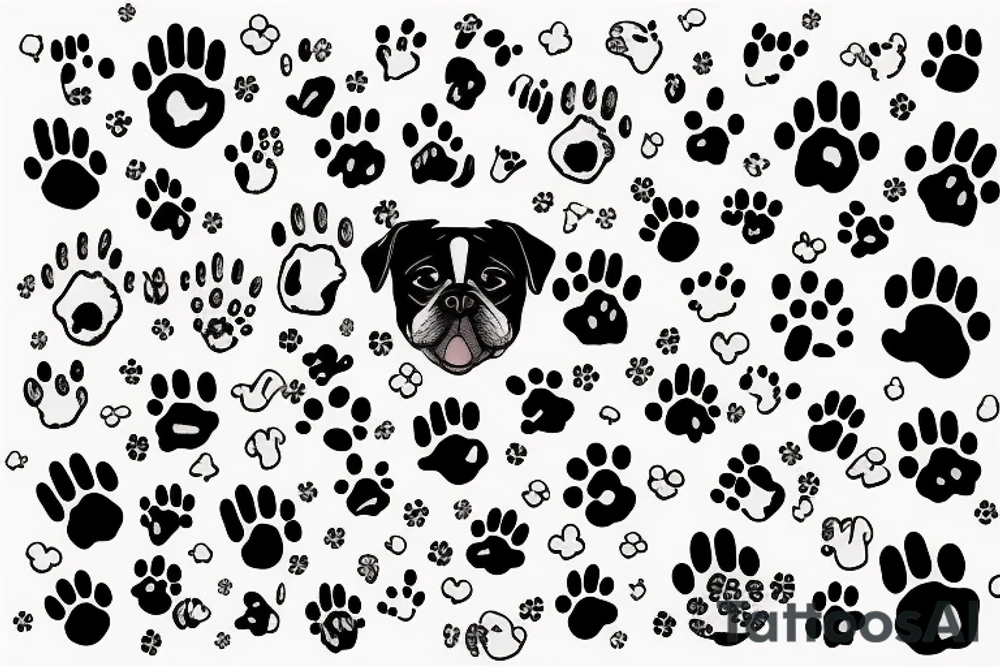 dog give a paw tattoo idea