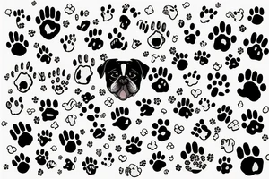 dog give a paw tattoo idea