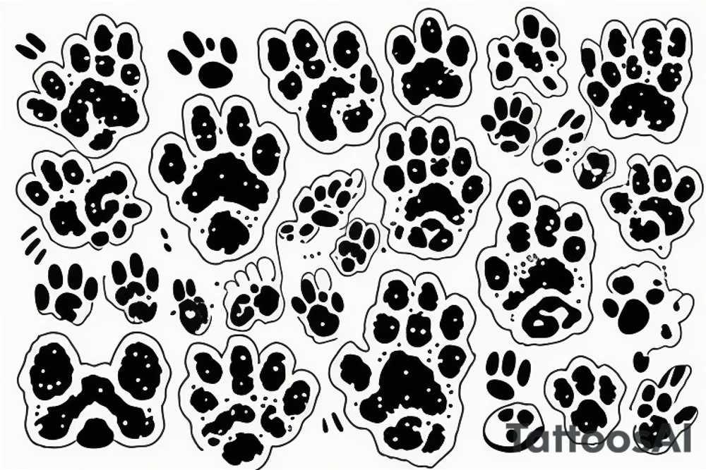dog give a paw tattoo idea