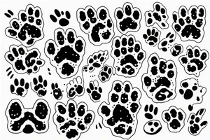 dog give a paw tattoo idea