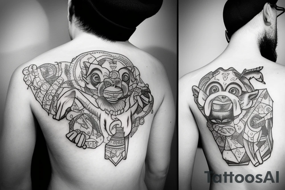 monkey with a hat tattoo idea