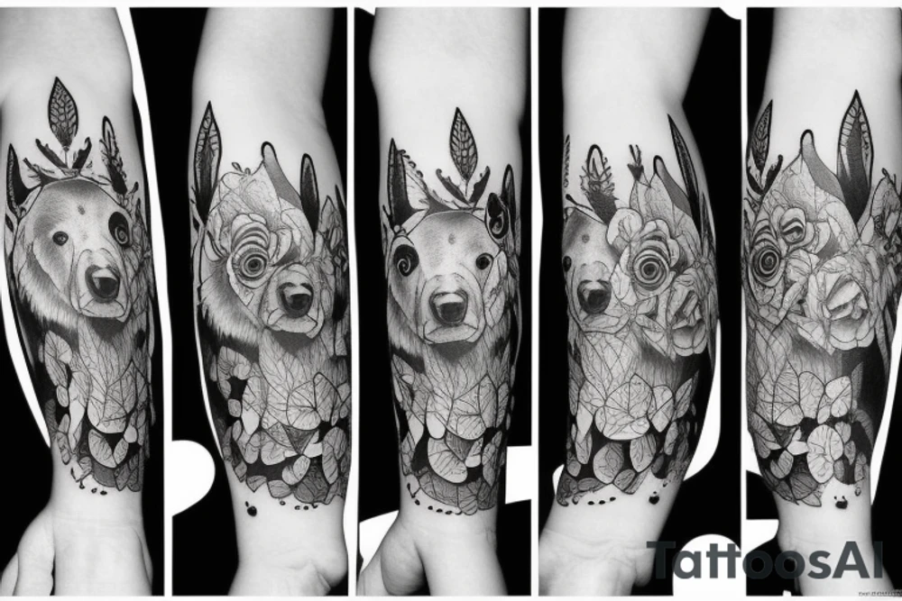 bear on arm tattoo idea