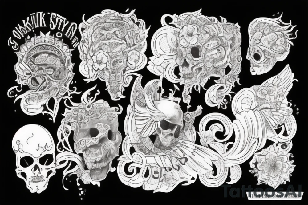 Танцующий скелет в шляпе tattoo idea