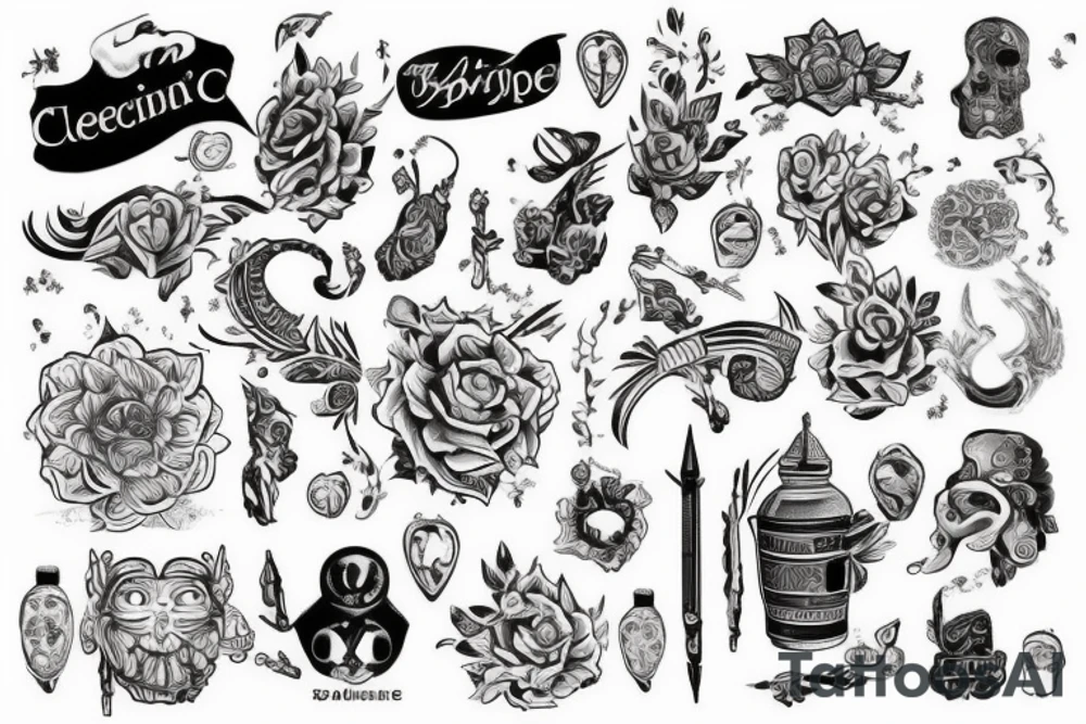 Танцующий скелет в шляпе tattoo idea