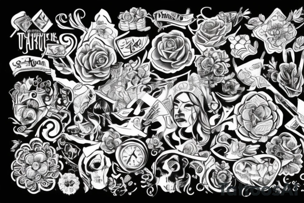 Танцующий скелет в шляпе tattoo idea