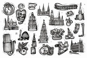 Wien in the snow time tattoo idea