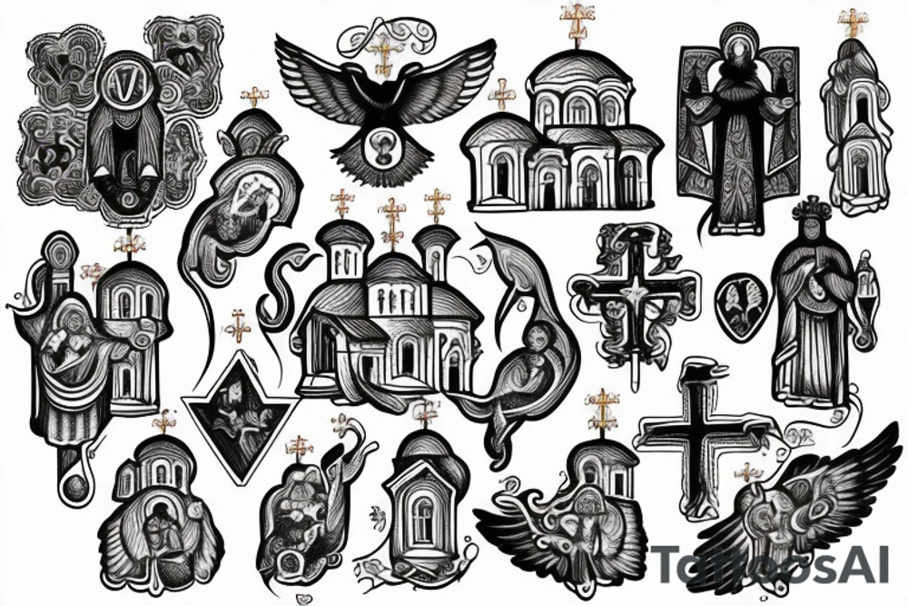 Ostrog Orthodox monastery in Montenegro tattoo idea