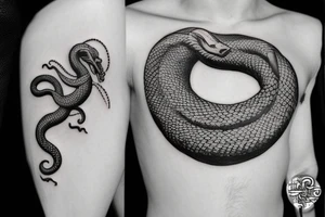 Colonne grec avec un serpent tattoo idea