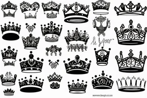 CROWNS BIG AND SMALL IN ORDER tattoo idea