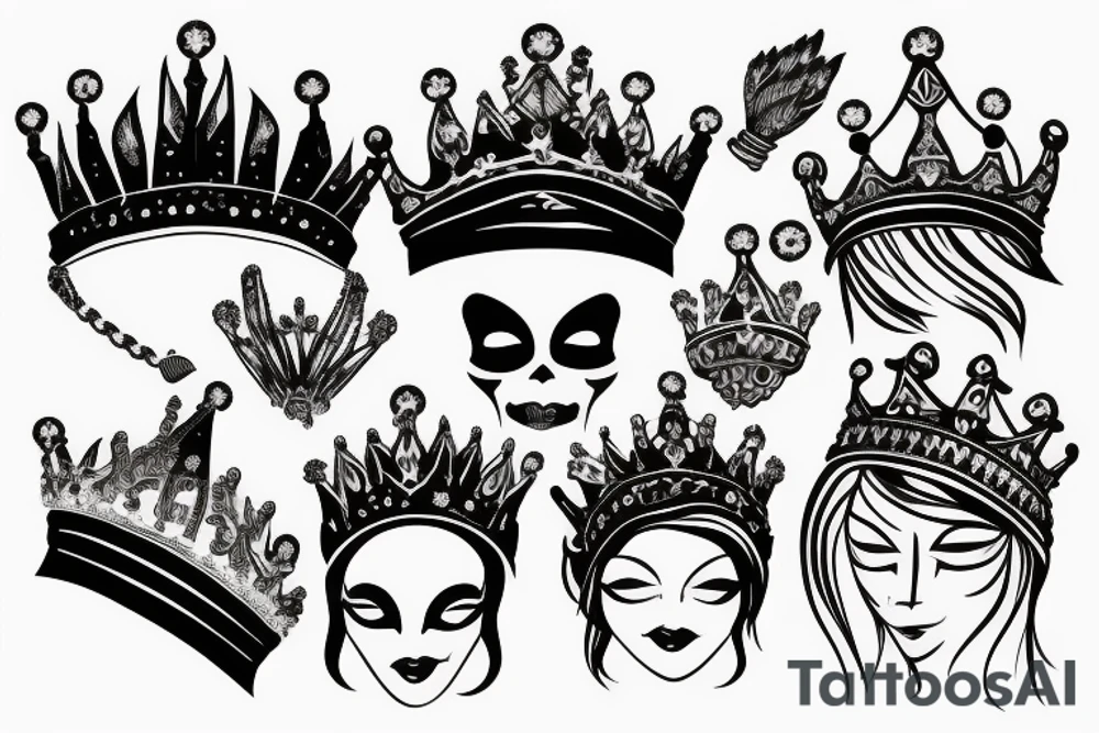 CROWNS BIG AND SMALL IN ORDER tattoo idea