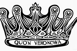 Queen crown with the name Veronika below tattoo idea