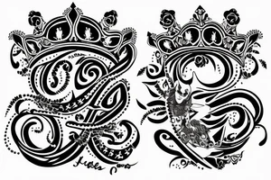 Queen crown and the name Veronia below tattoo idea