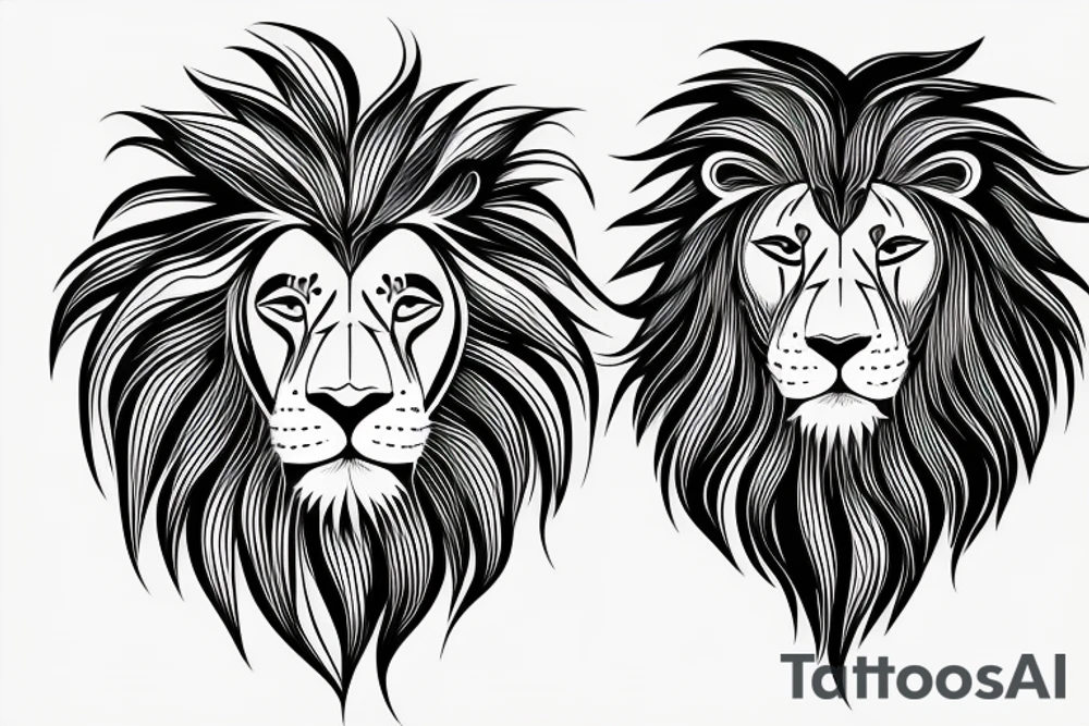 a simple lion design tattoo idea