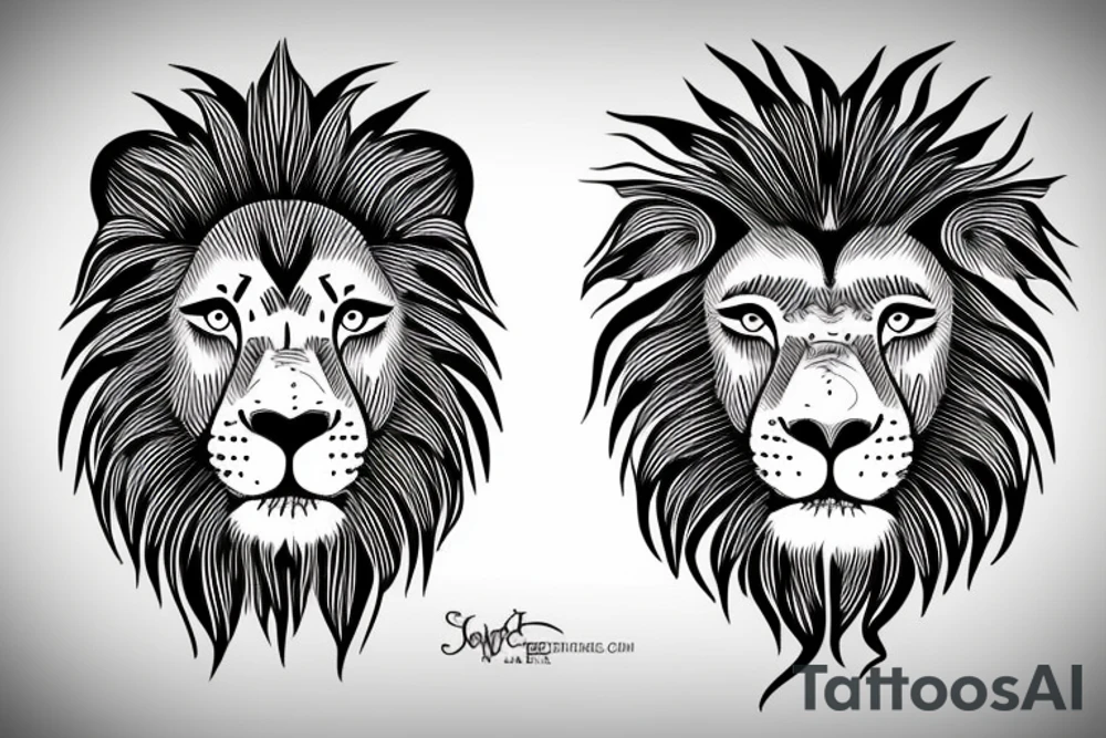 a simple lion design tattoo idea