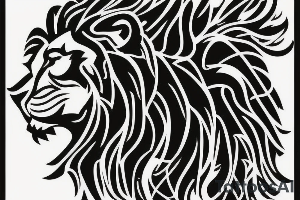 a simple lion design tattoo idea