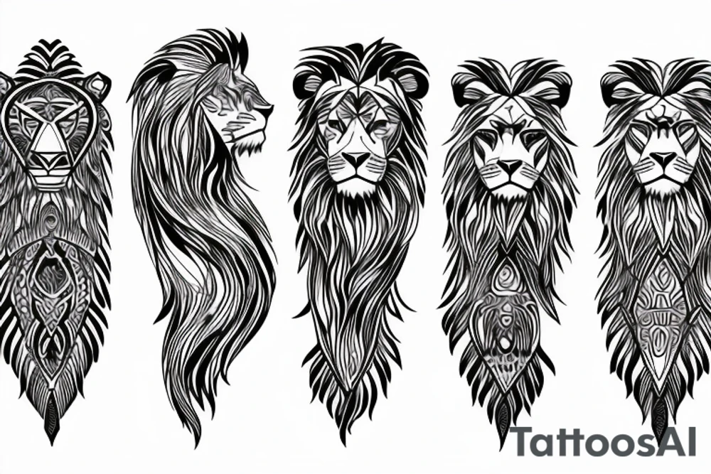 a simple lion design tattoo idea