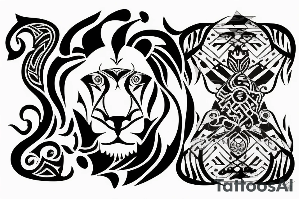 a simple lion design in maori style tattoo idea a simple lion design in maori style tattoo idea