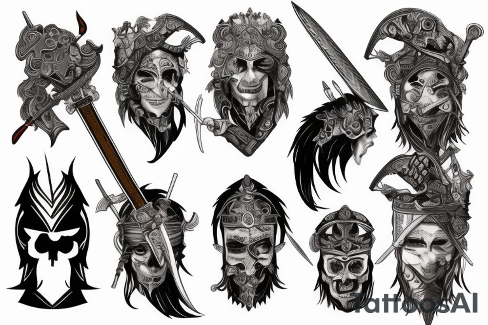 handsome warrior with a sword tattoo idea