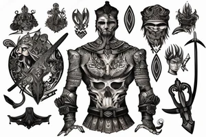 handsome warrior with a sword tattoo idea