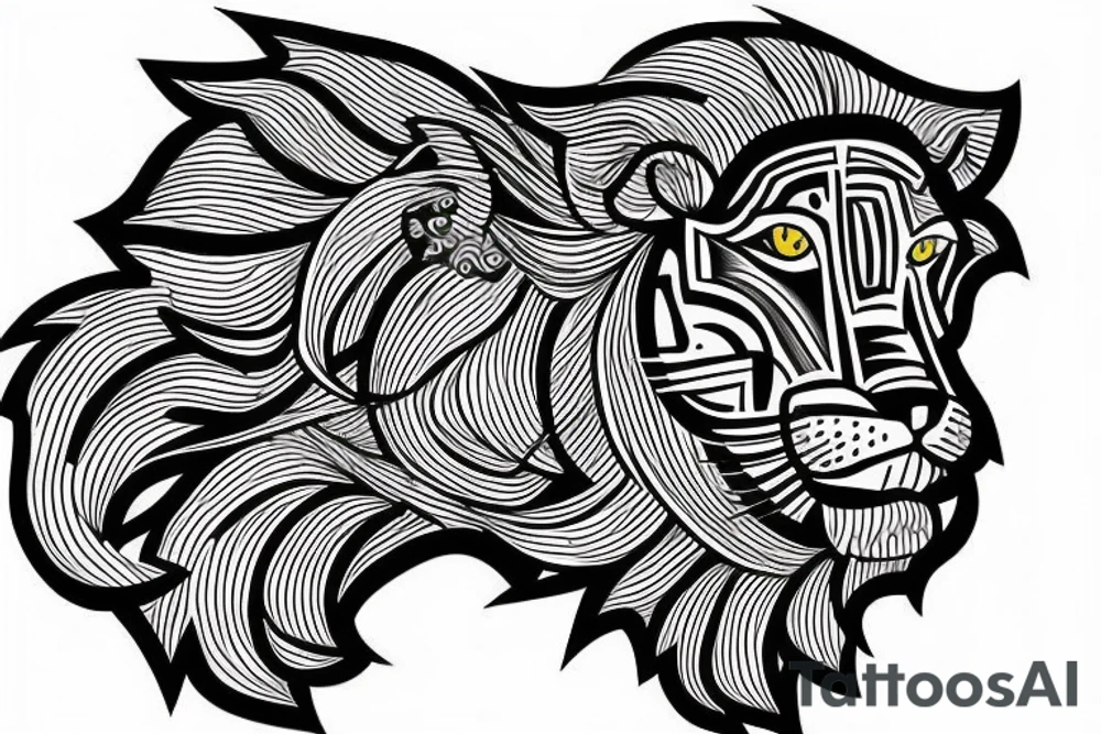 lion, map, ferrari tattoo idea
