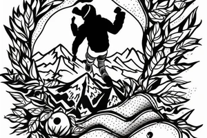Someone climbing a mountain not giving up tattoo idea