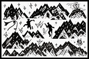 Someone climbing a mountain not giving up tattoo idea