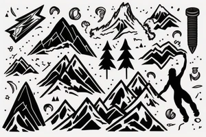 Someone climbing a mountain not giving up tattoo idea