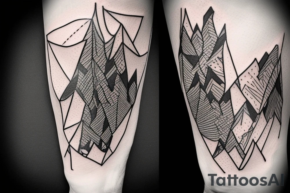 Someone climbing a mountain not giving up tattoo idea