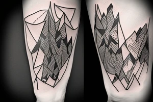 Someone climbing a mountain not giving up tattoo idea