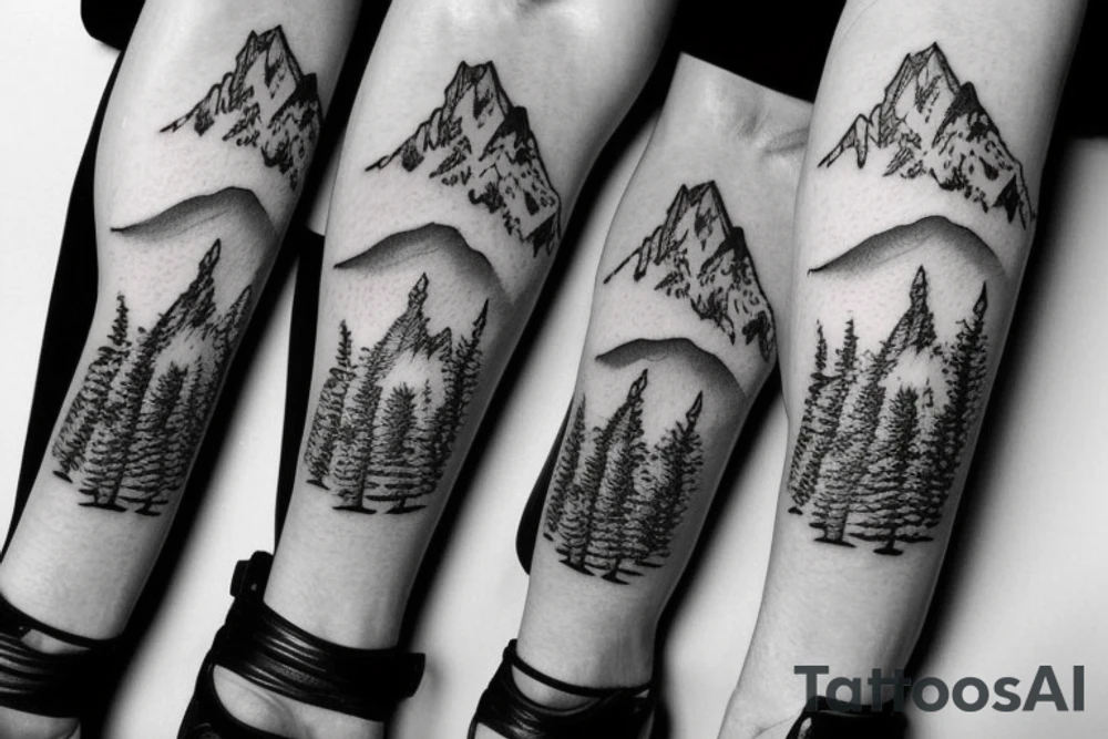 Someone climbing a mountain tattoo idea
