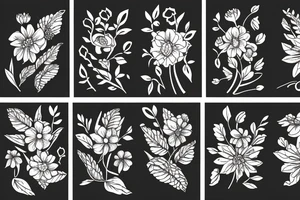 some flowers with leafs tattoo idea