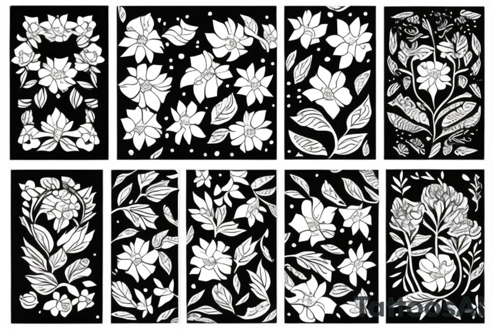 some flowers with leafs tattoo idea
