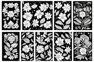 some flowers with leafs tattoo idea