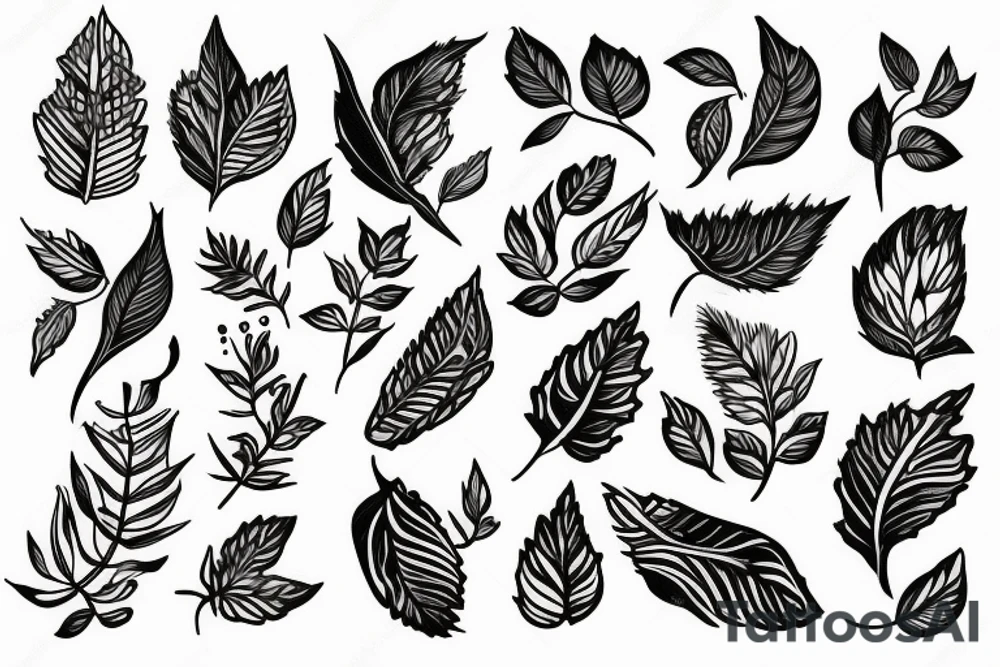 some flowers with leafs tattoo idea