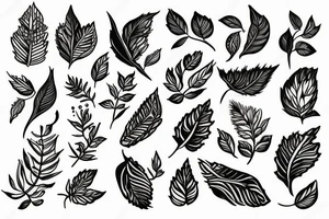 some flowers with leafs tattoo idea