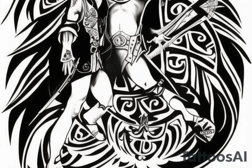 leg Assassin creed with sun in hand tattoo idea