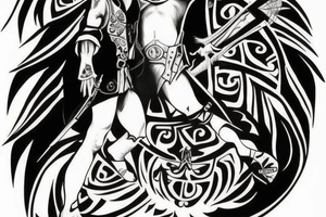 leg Assassin creed with sun in hand tattoo idea