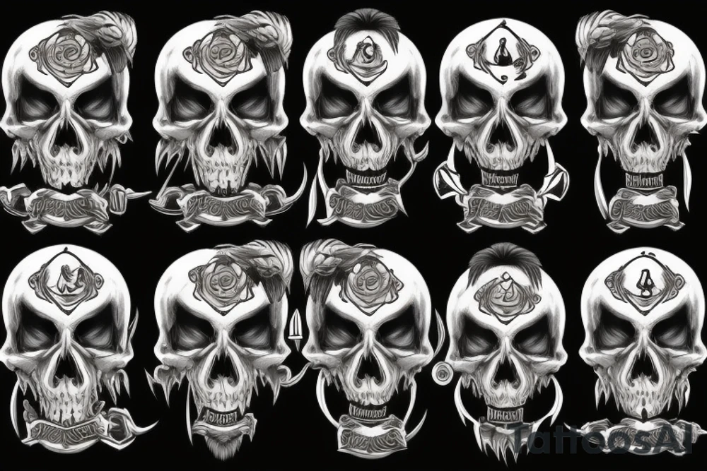 Beard skull warrior tattoo idea