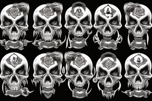Beard skull warrior tattoo idea