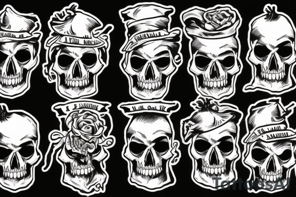 Beard skull rogue tattoo idea