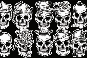 Beard skull rogue tattoo idea