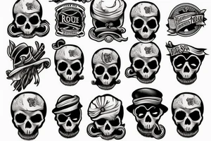 Beard skull rogue tattoo idea