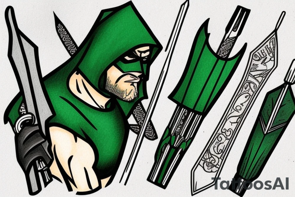 Green arrow tattoo idea