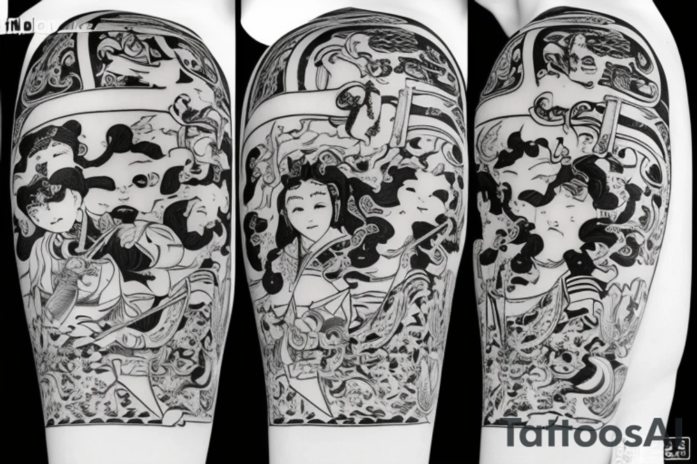 Sword with 劉賢麒 on it tattoo idea