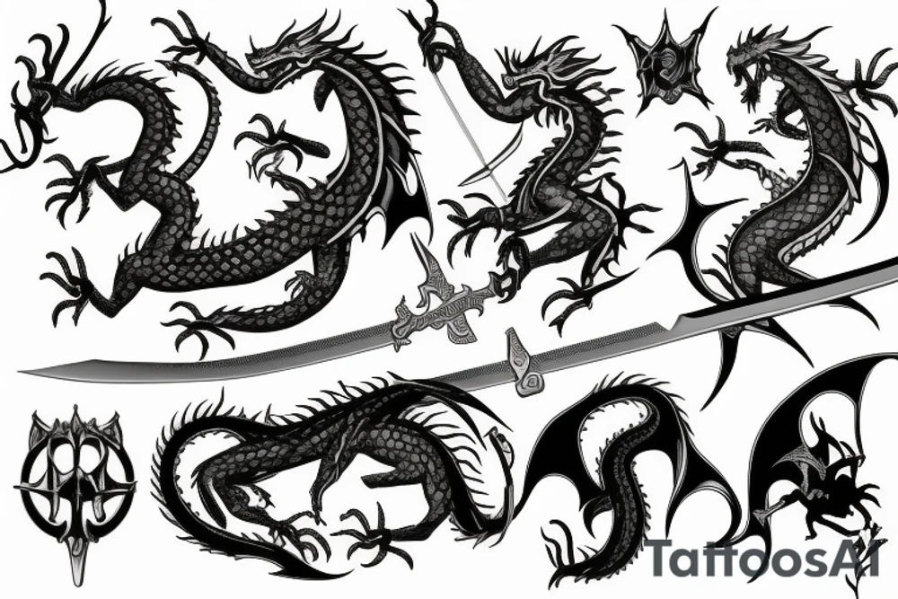 Sword with dragon tattoo idea