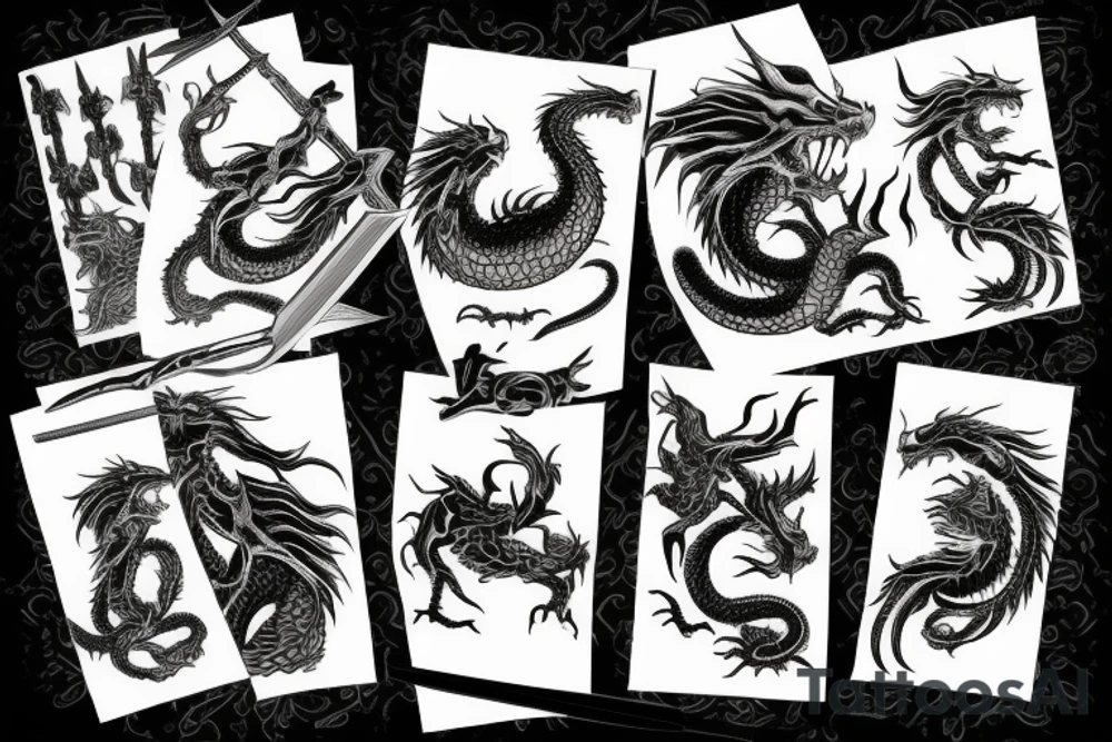 Sword with dragon tattoo idea