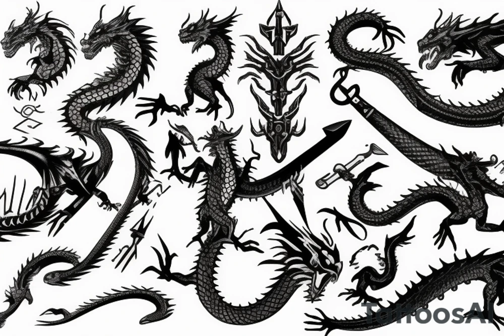 Sword with dragon tattoo idea